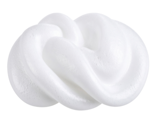 White, airy foam with a soft, swirled texture and smooth, bubbly surface.