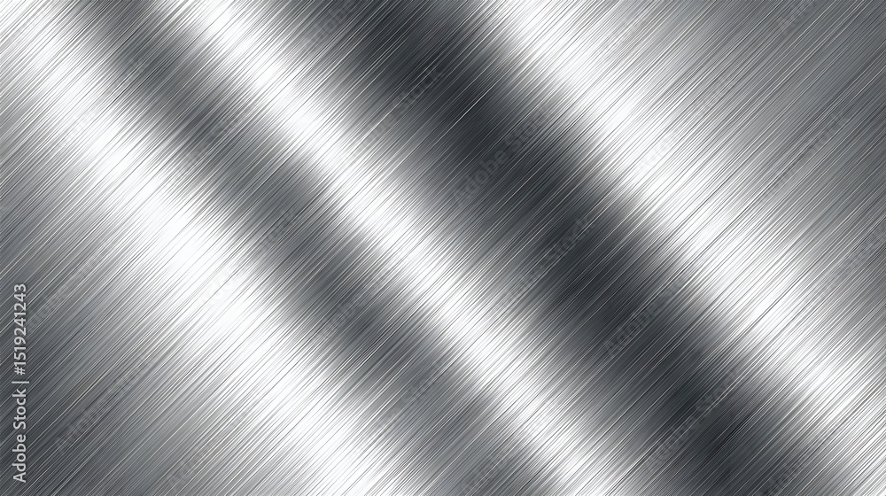 Poster A sleek and sophisticated brushed silver metal texture featuring soft diagonal light reflections and a clean seamless gradient surface creating a luxurious material background