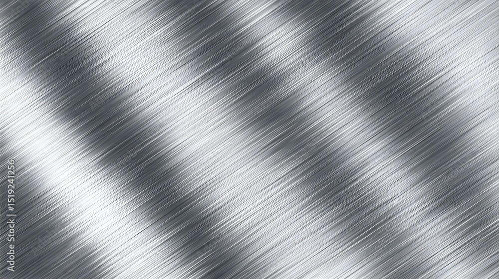Aufkleber Smooth sleek brushed silver metal texture with soft diagonal light reflections creating a clean gradient surface background with a luxurious industrial feel