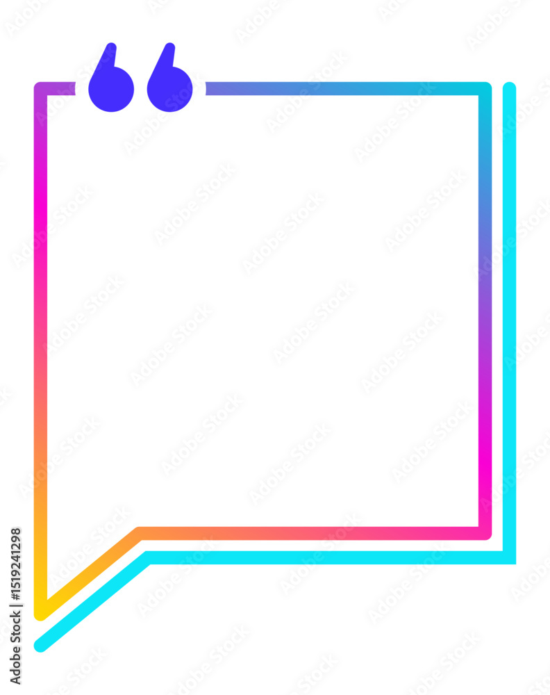 Poster gradient quote box with quotation marks waiting to be filled with inspiring and motivational message