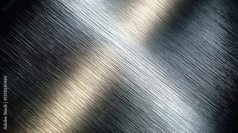 Poster high contrast metallic background with a brushed steel texture featuring diagonal lines and deep lig