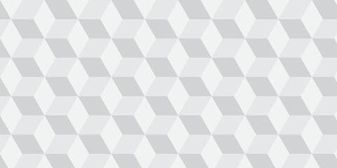 Obraz premium Seamless white geometric cube creative concept triangle overlapping overlap square technology texture. geometric digital cubes fabric and wallpaper grid block texture background.