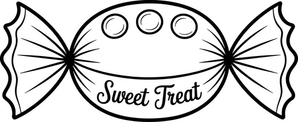 Delicious sweet treat candy wrapper design illustration