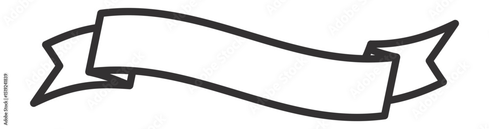 Poster waving ribbon banner featuring a blank space for adding custom text or advertising, perfect for enha