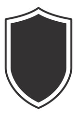 Classic shield icon symbolizing safety, defense, and security, with a dark gray center and contrasting white border, perfect for representing protection and reliability
