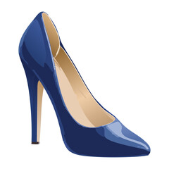 Elegant Blue High Heel Pump Illustration