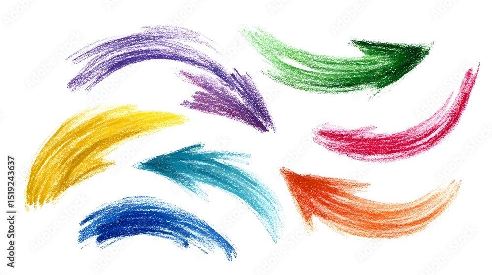 Poster Colorful abstract doodles and fluid marker strokes in various shapes and directions evoking a sense of creativity and movement