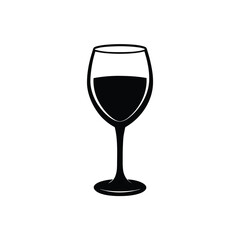 Wine Glass Elegant Vector Silhouette