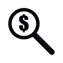 Magnifying glass icon with dollar symbol