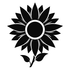 Abstract floral sunflower vector illustration with sun and leaf elements