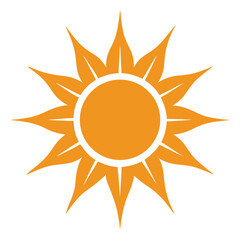 Sun vector icon set: bright summer heat and solar light illustrations