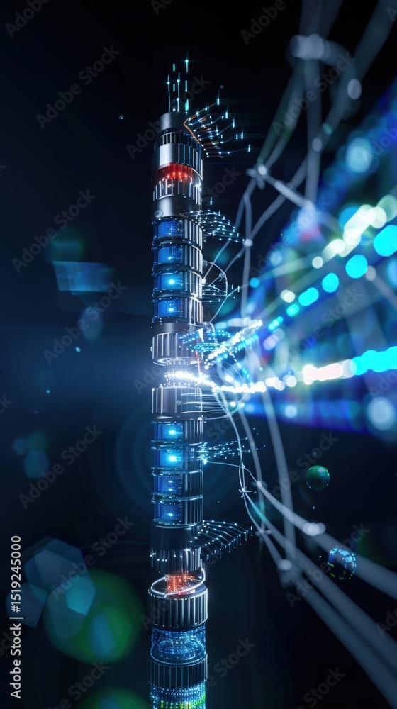 Aufkleber dynamic technology showcase futuristic city 3d visualization abstract environment close-up perspecti