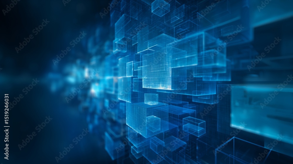 Poster visual representation of artificial intelligence and cloud storage technologies in a digital environ