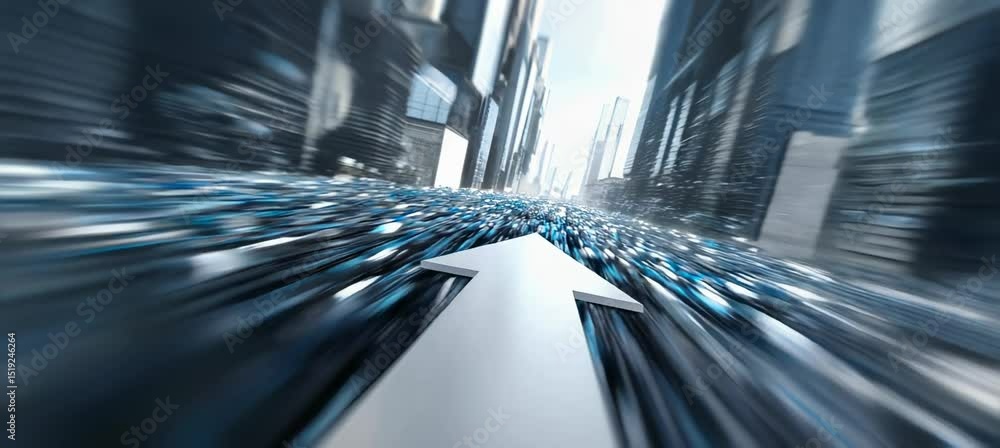 Poster fast speed arrow searching for target. business focus aim for success achievement. generative video 