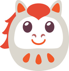 午年のかわいいダルマ