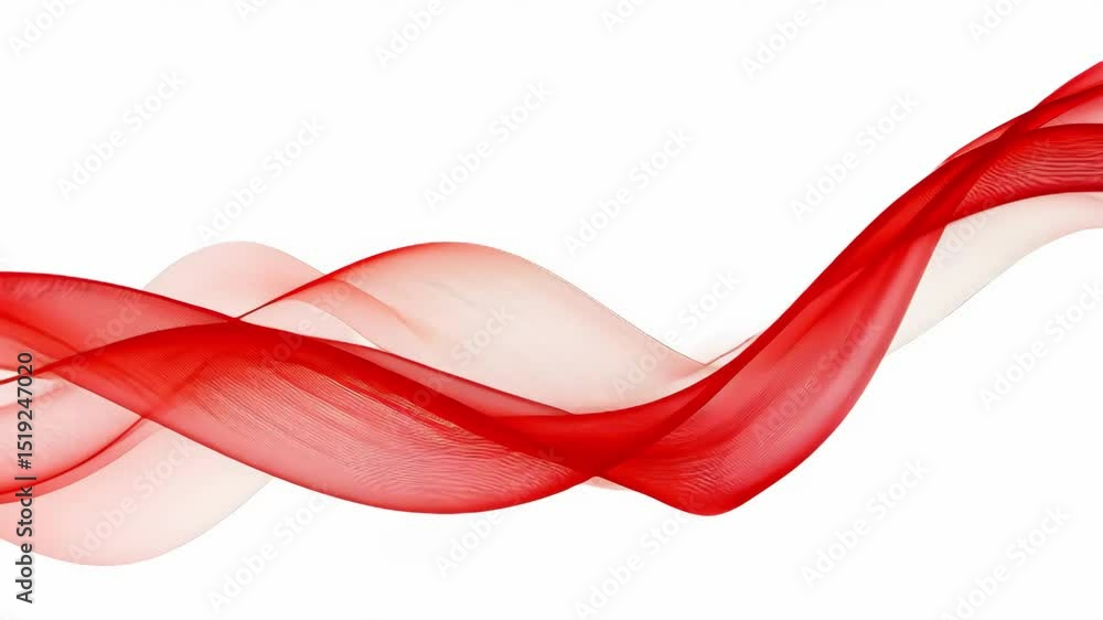 Poster abstract red wave, flow on white background for modern design and technology concepts.