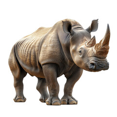 Obraz premium Powerful Rhinoceros Isolated On Transparent Background PNG 
