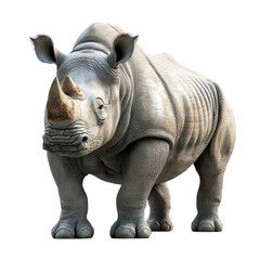 Obraz premium Powerful Rhinoceros Isolated On Transparent Background PNG.