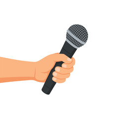 hand holding microphone