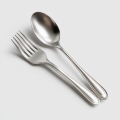 Fork and spoon on a neutral background
