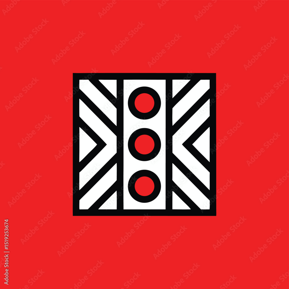 Poster abstract geometric composition with bold colors and transparent design elements