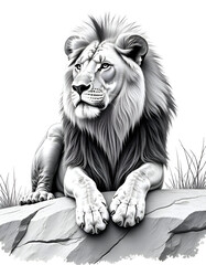 portrait of a male lion