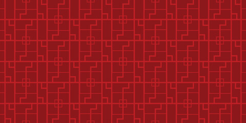 Happy Chinese new year pattern seamless vector. Wallpaper with chinese pattern on red background. Modern luxury oriental illustration for cover, banner, website, decor.