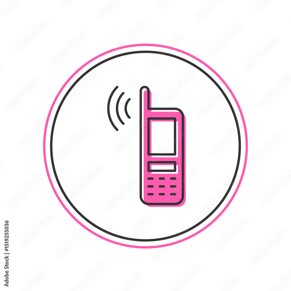 Poster filled outline smartphone with free wi-fi wireless connection icon isolated on white background. wir