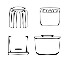 set of glass jars illustration icon for graphic design, background, design sweetener