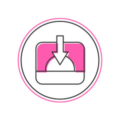 Obraz premium Filled outline Sunset icon isolated on white background. Vector