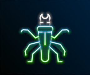 Glowing neon line Termite icon isolated on black background. Colorful outline concept. Vector