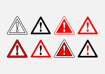 Alerta roja. Señales de peligro en rojo, blanco y negro. 
