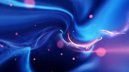 Abstract vibrant blue and pink fluid energy wave with bokeh lights background. - Powered by Adobe