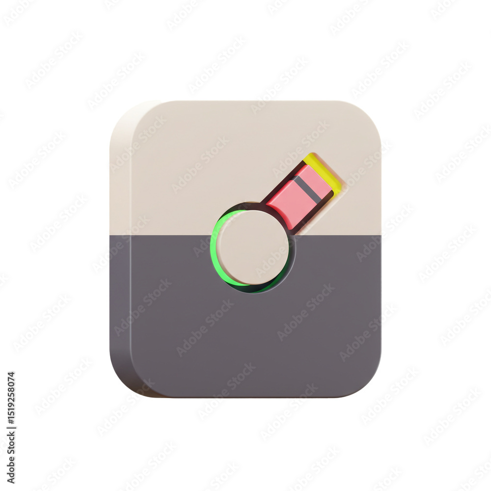 Fototapete abstract stylized icon representing a design element with a rounded shape and a digital concept