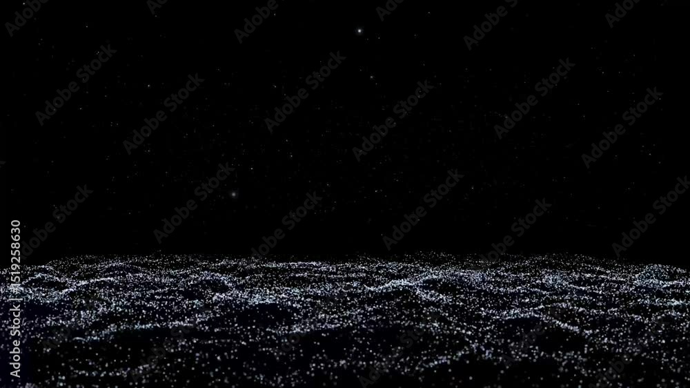Poster technology background seamless looping exploding black and white particles innovation. futuristic ab