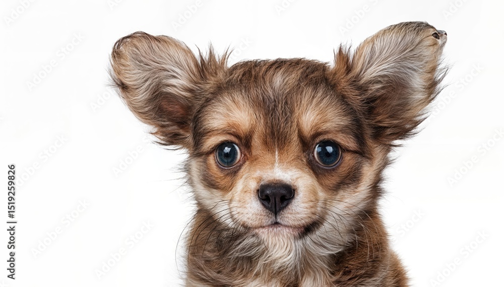 Aufkleber isolated chihuahua puppy on transparent background in high resolution, captivating with soft fur tex
