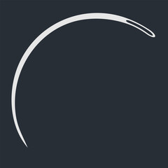 Curved Sewing Needle icon. Vector illustration