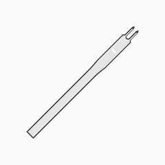 Leather diamond chisel. Vector illustration