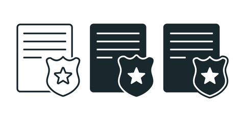 Police penalty documents icon. Illustration vector