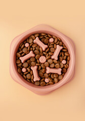 Cat and dog orange slow Feeding Bowl on orange background