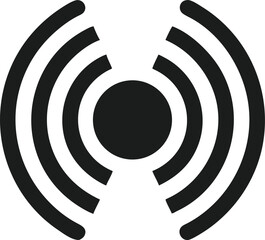 Concentric radio wave signal silhouette design with evolving energy representation