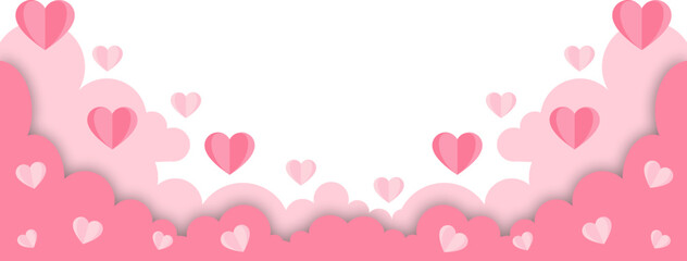 Cloud With Hearts Corner Border