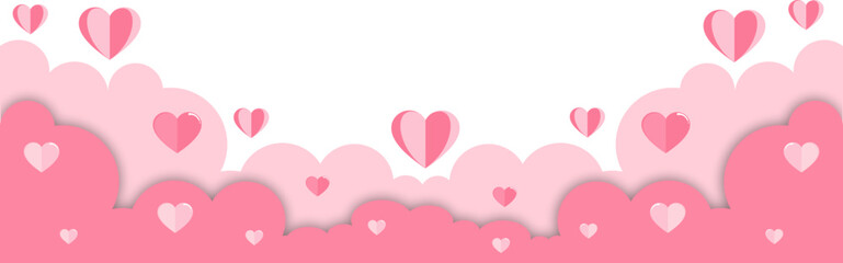 Cloud With Hearts Corner Border
