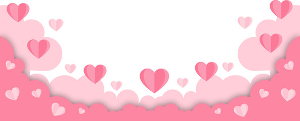 Cloud With Hearts Corner Border