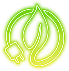 Neon Recycle Bin Sign