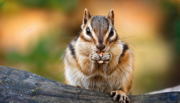 Chipmunk Storing Nuts and Seeds A Lively Scene of a Forest Critter Preparing for Winter in Vibrant Autumnal Hues, Rich Textures, and Playful Energetic Mood. - Powered by Adobe