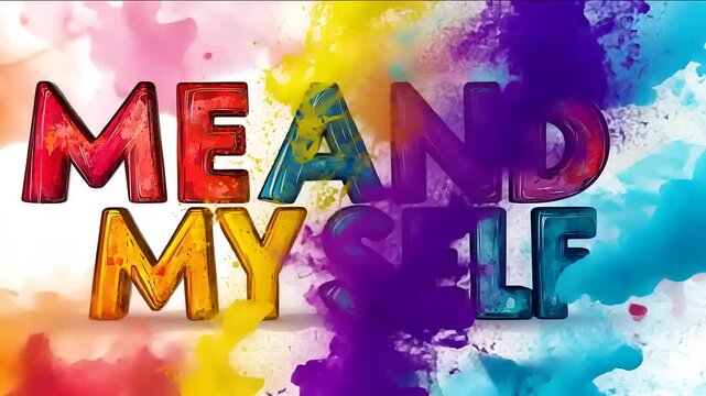 Colorful artistic representation of self-identity with vibrant splashes