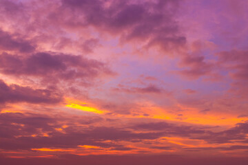 Sunset sky and evening glow