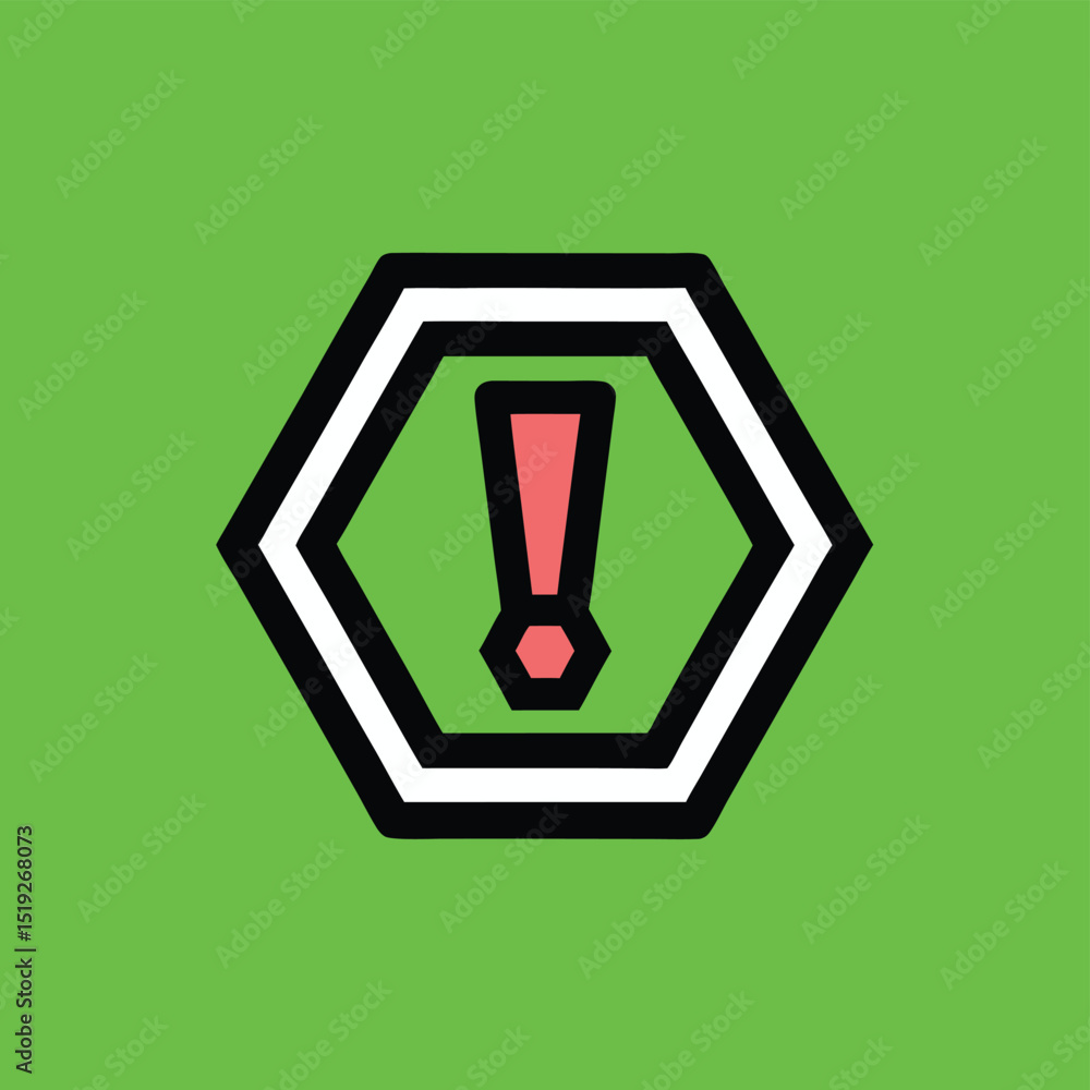 Poster simple vector warning sign in a hexagon shape suitable for alerts and notification