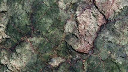 Highly detailed topdown view of Unakite surface with subtle cracks and veins ultrarealistic texture and lighting